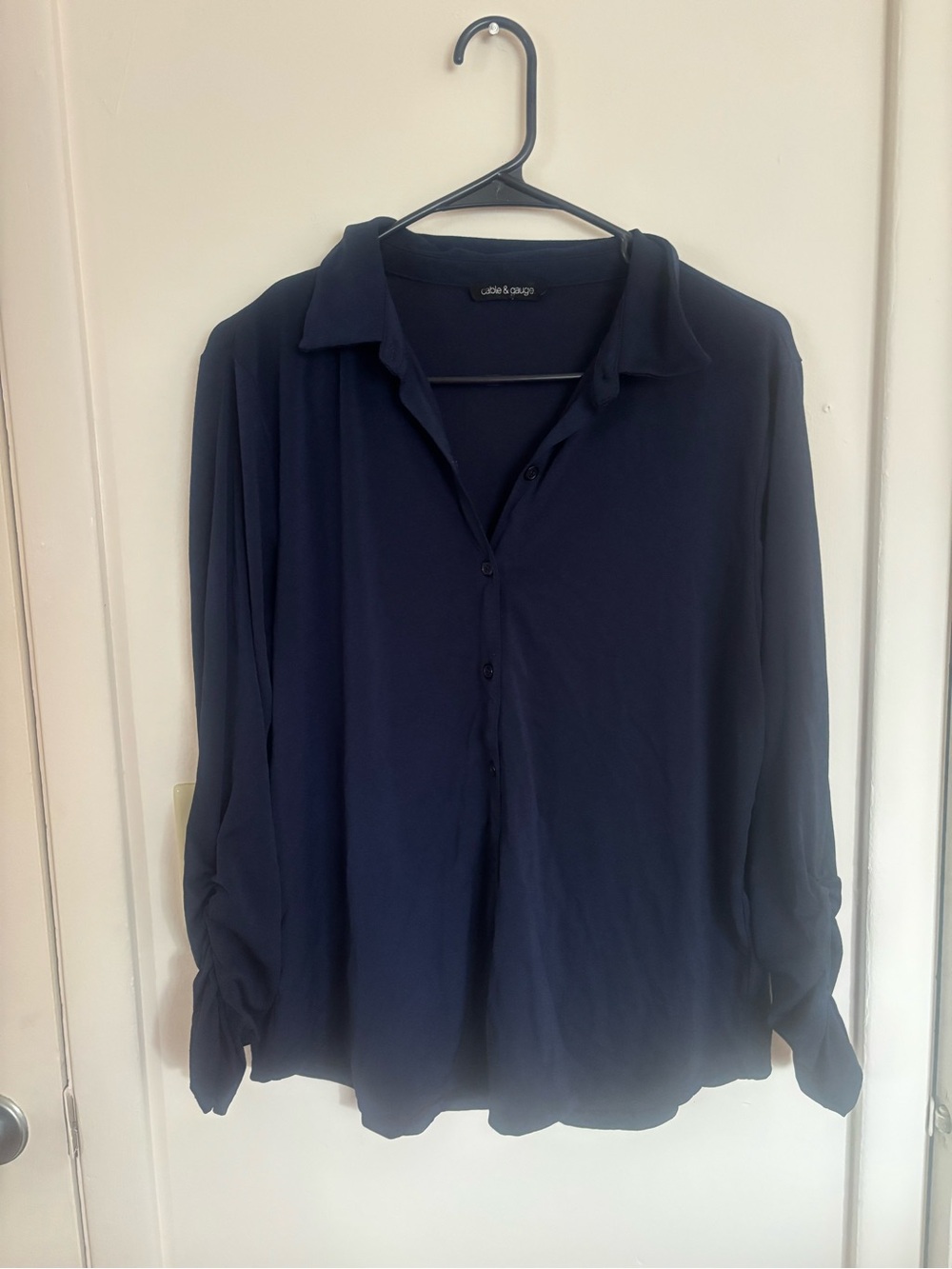 Cable & Gauge Navy Long-Sleeve Button-Down Shirt